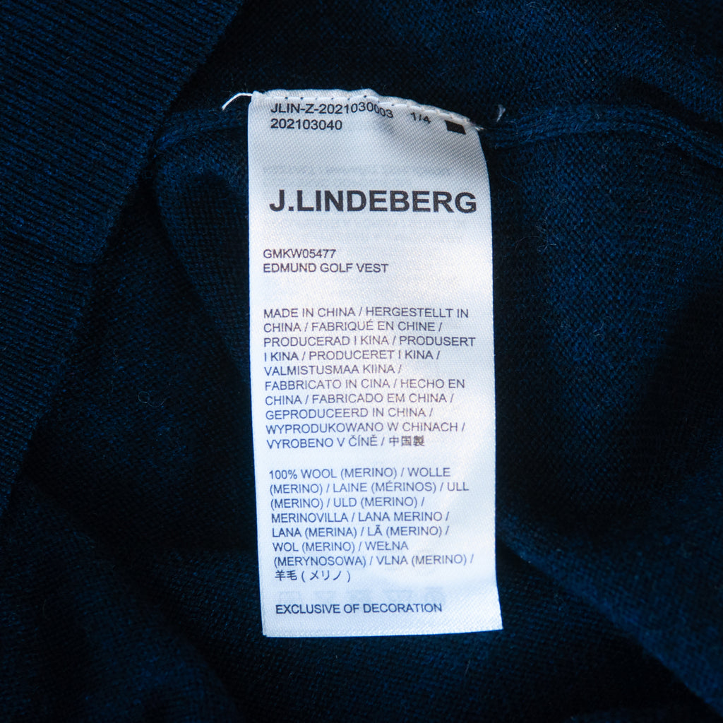 J.Lindeberg Orange and Blue Merino Wool Edmund Golf Sweater Vest