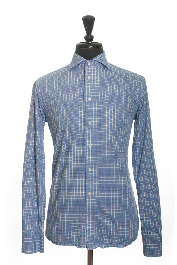 Sand Copenhagen Blue Check Dress Shirt