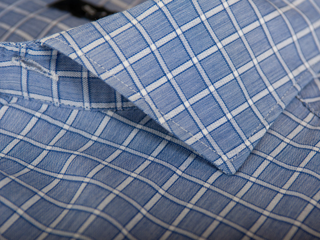 Sand Copenhagen Blue Check Dress Shirt