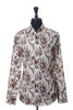 Just Cavalli Brown Floral Print Summer Weave Shirt