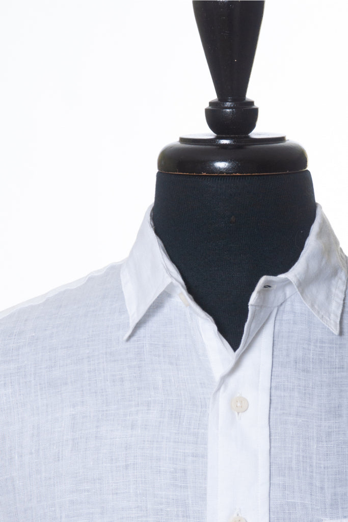 Gitman Vintage White Linen Pullover Shirt