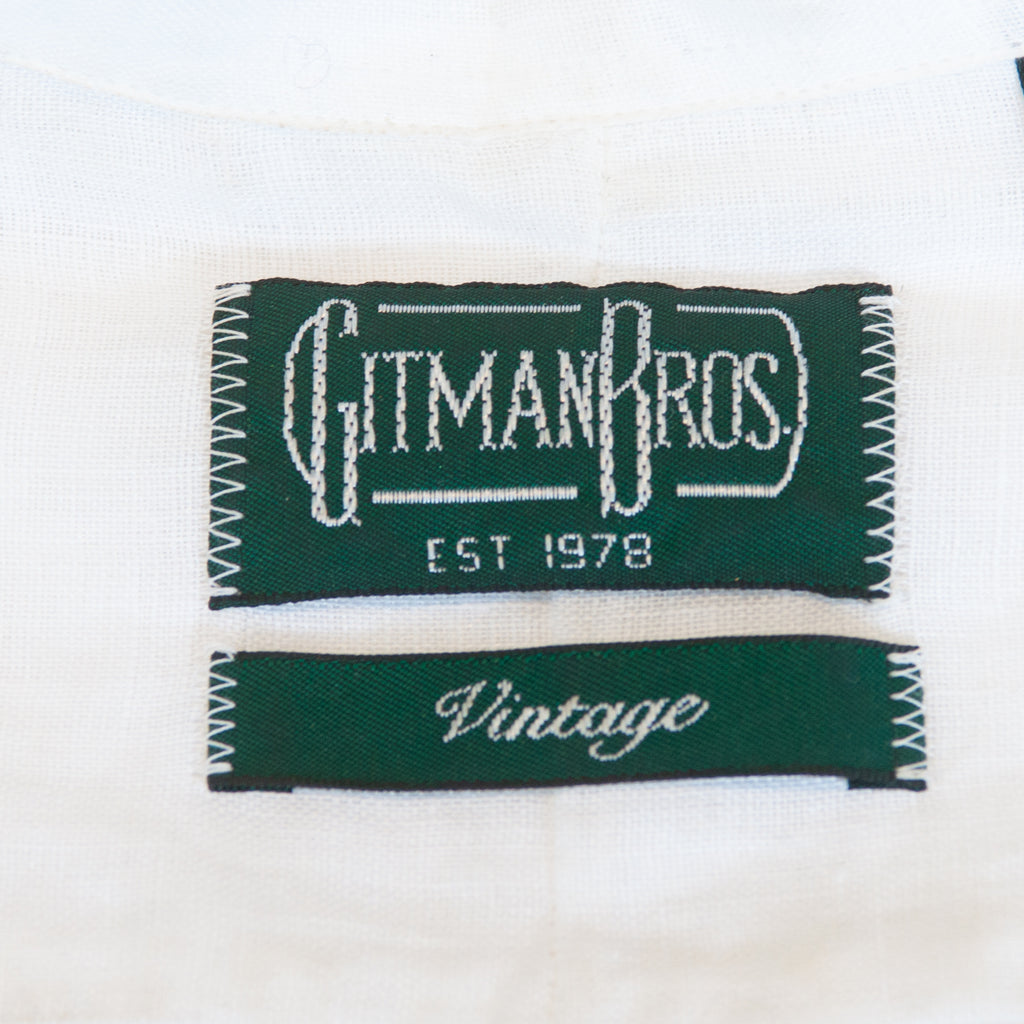 Gitman Vintage White Linen Pullover Shirt