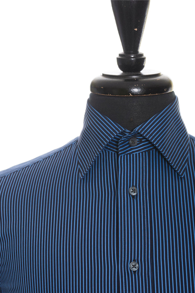 Sand Copenhagen Navy Blue Striped Cotton Shirt