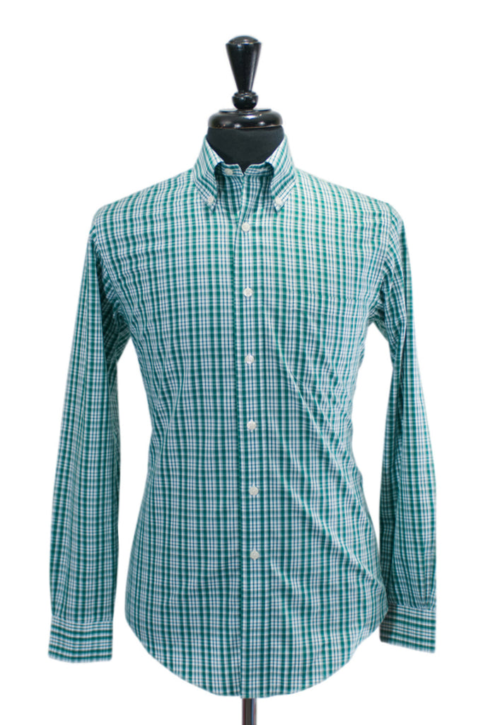 Brooks Brothers Green Check Supima Cotton Button Down Shirt