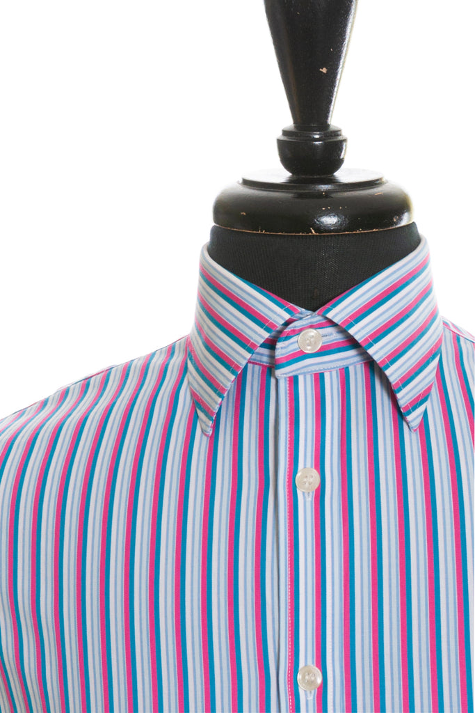 Ted Baker Fuschia Striped Superfine Cotton Shirt