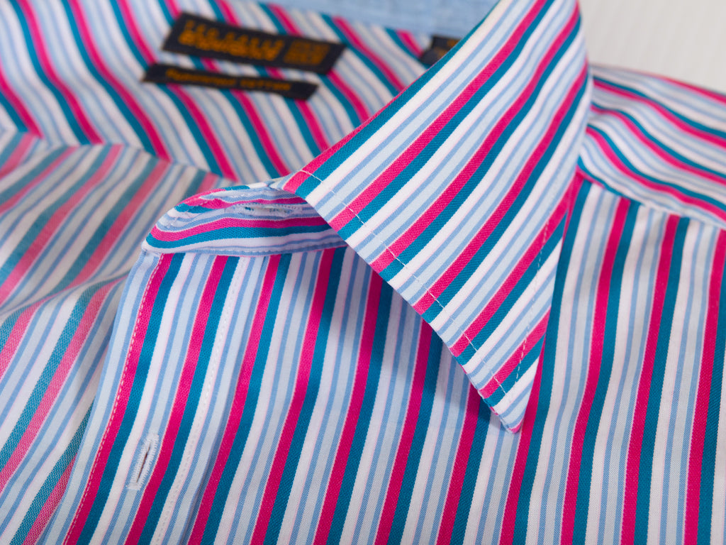 Ted Baker Fuschia Striped Superfine Cotton Shirt