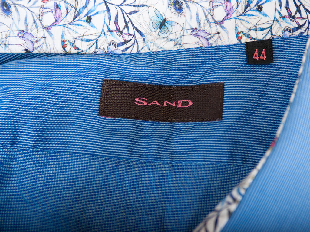 Sand Copenhagen Blue Striped Cotton Twill Shirt