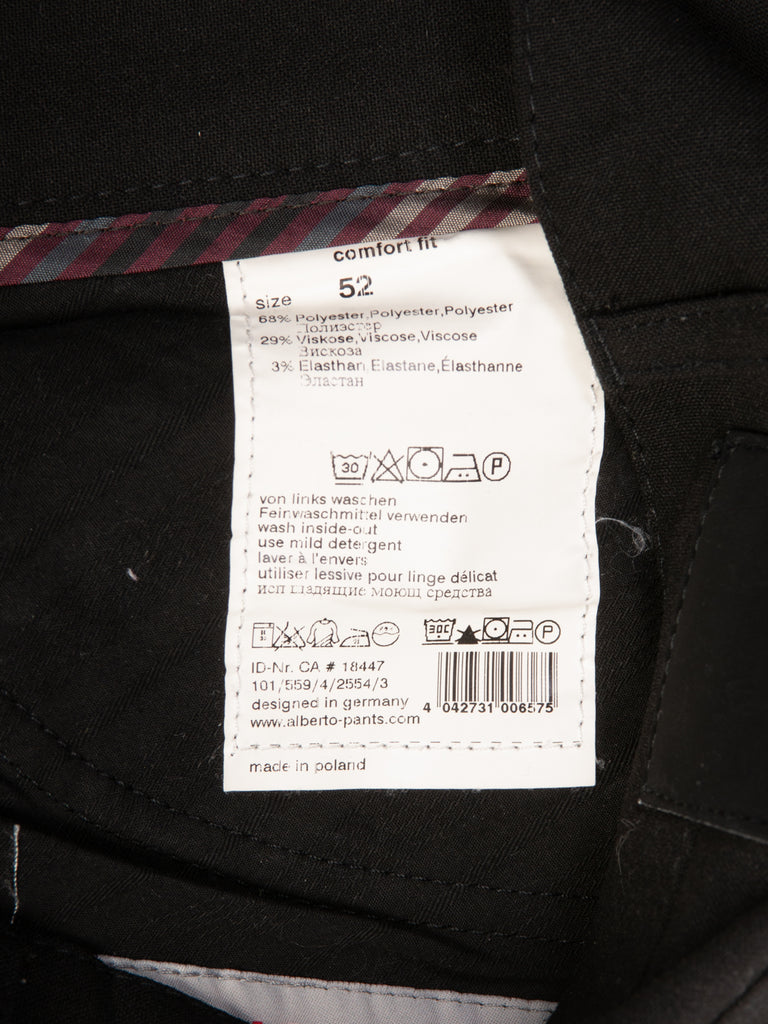 Alberto Black Tom Ceramica Comfort Fit Pants