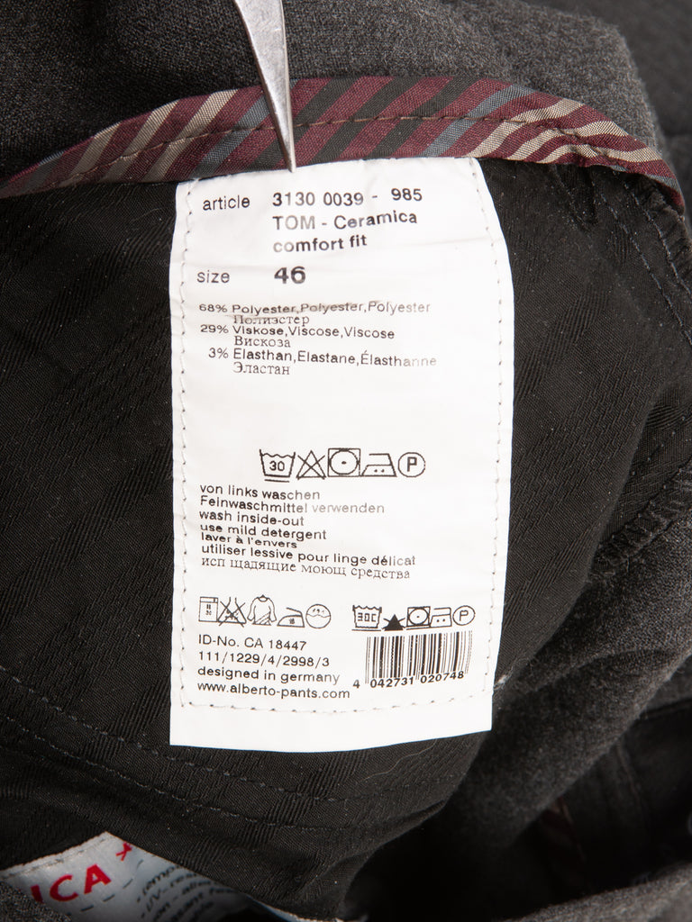 Alberto Dark Grey Tom Ceramica Comfort Fit Pants