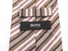 Hugo Boss Brown Striped Silk Tie