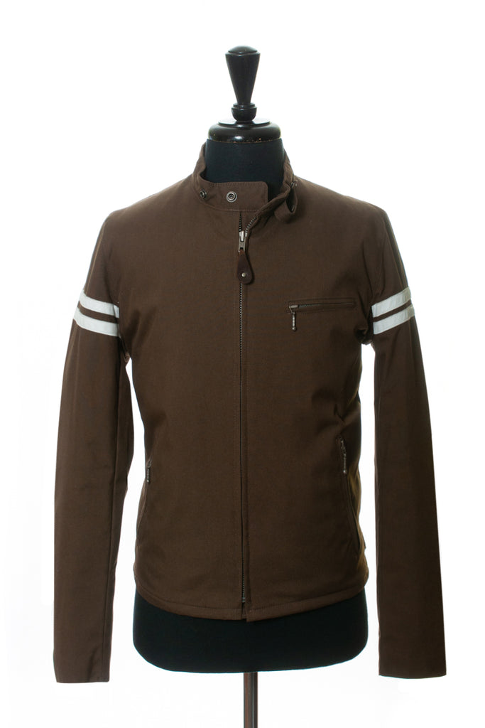 Schott USA Brown Nylon Canvas Motorcycle Jacket