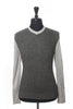 James Perse Gray Linen Blend V-Neck Sweater