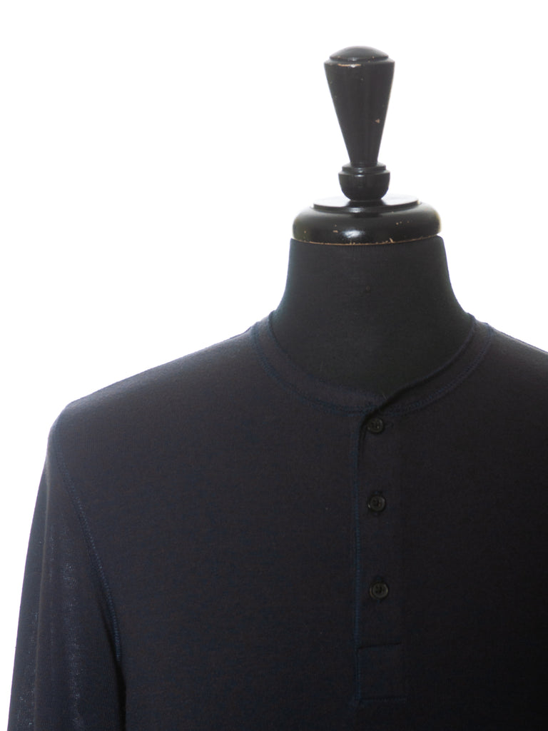 Billy Reid Navy Blue Henley Shirt