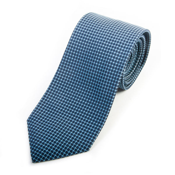 Hugo Boss Made in Italy Blue Grid Weave Tie