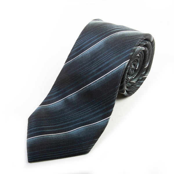 Hugo Boss Made in Italy Gray Shadow Striped Tie