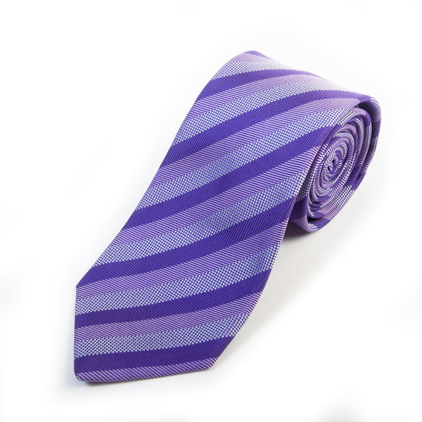 Hugo Boss Made in Italy Purple Striped Tie