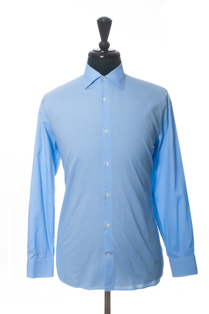John Varvatos Blue Slim Fit Cotton Shirt