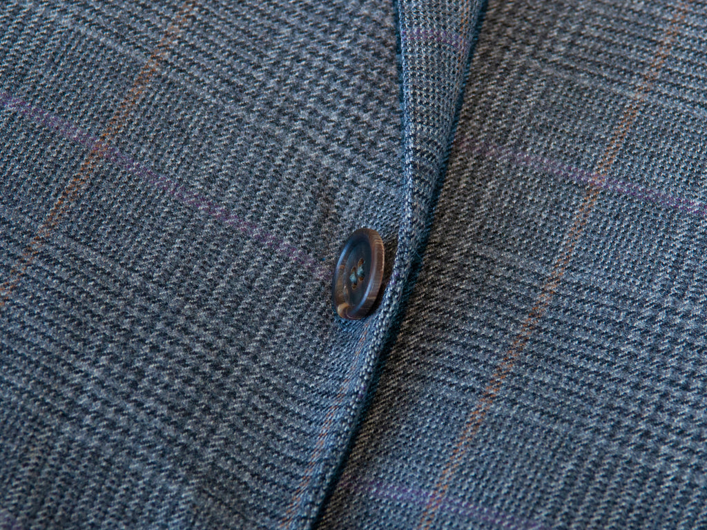 Brunello Cucinelli Gray Check Wool Cashmere Blazer