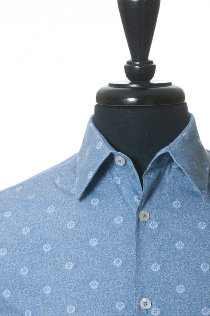 Paul Smith Slate Blue Floral Print Westbourne Shirt