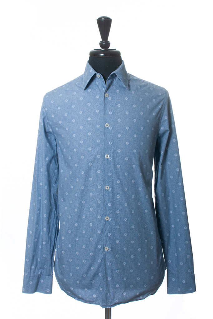 Paul Smith Slate Blue Floral Print Westbourne Shirt