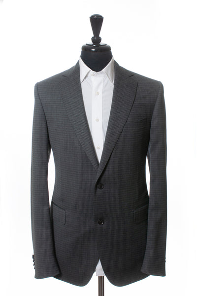 Pal Zileri Gray Shadow Check Vincenza Body Slim Fit Suit