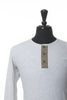 Wings + Horns Light Grey Waffle Knit Henley Shirt