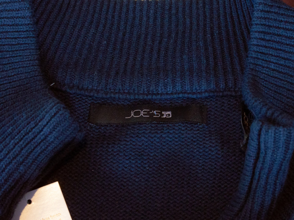 Joe’s Jeans Navy Blue Cable Knit Half Zip Sweater