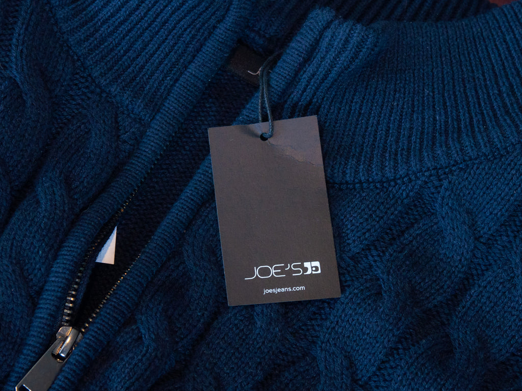 Joe’s Jeans Navy Blue Cable Knit Half Zip Sweater