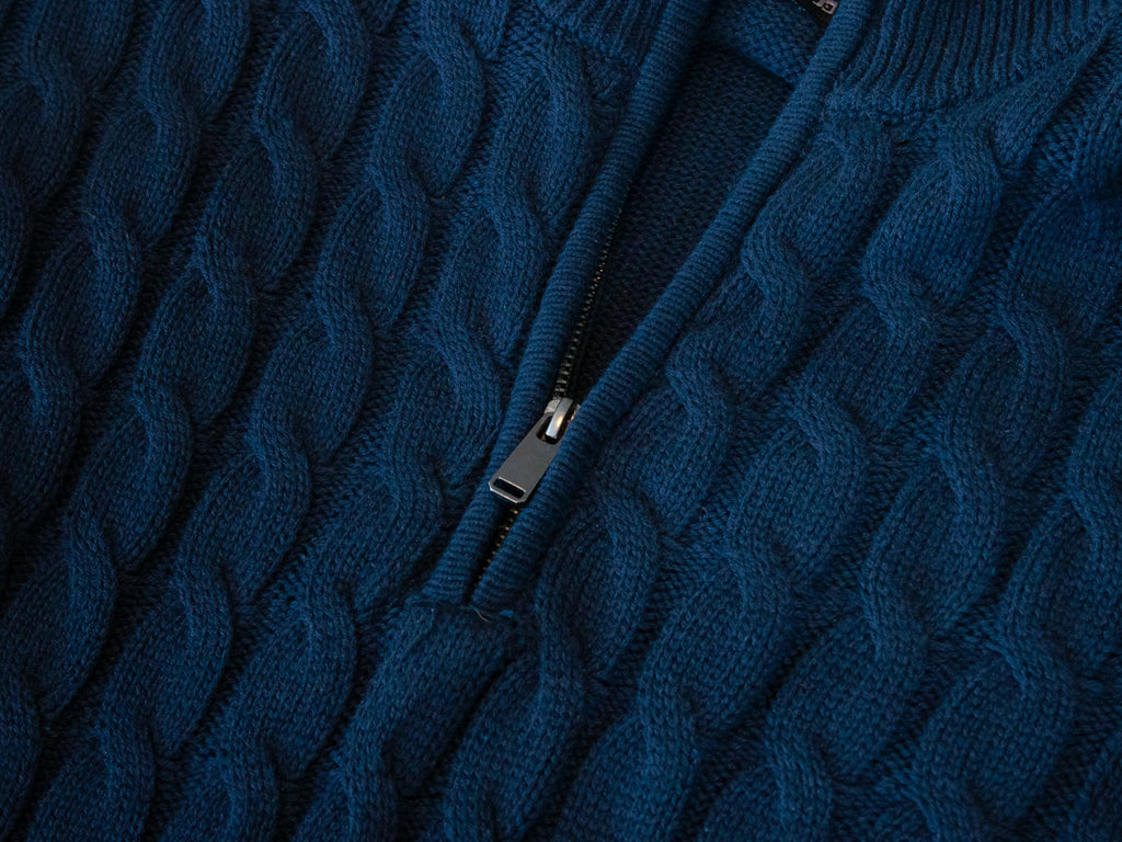 Joe’s Jeans Navy Blue Cable Knit Half Zip Sweater