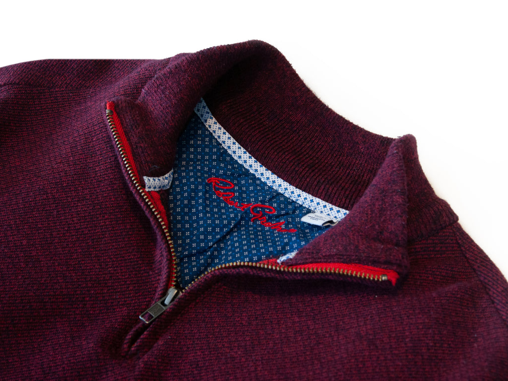 Robert Graham Deep Red Quarter Zip Sweater